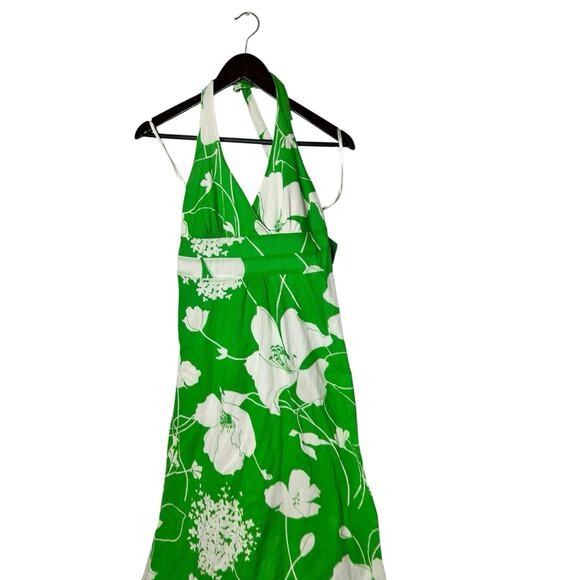 Anthropologie Odille Maxi Dress Floral Sundress Green White‎ Sz 2 Y2K Smocked - Picture 2 of 4
